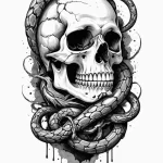 A trash polka composition of the dark mark: a… — эскиз тату (№1750679699_1, 23.06.2025 11:54) — Tatufoto.com