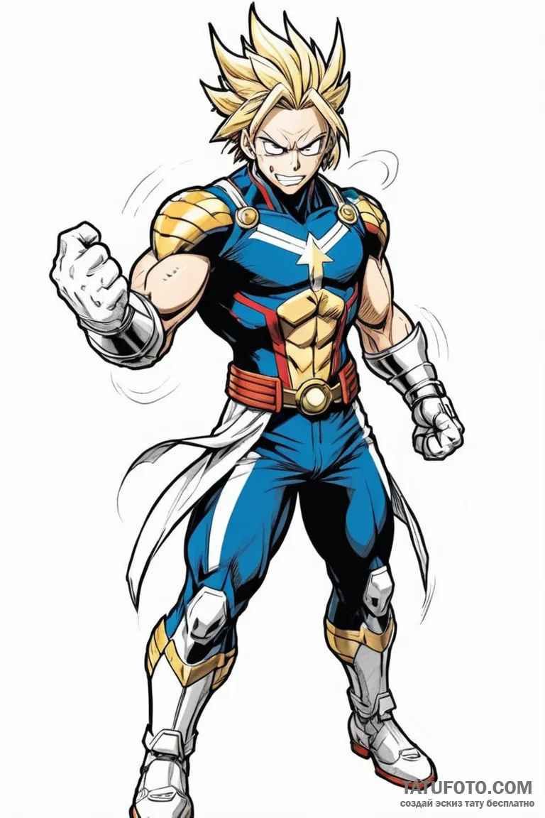 A neo-traditional tattoo of all might from my... - эскиз тату (№1750680409_1, 23.06.2025 12:06) — Tatufoto.com