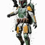 Trash polka style tattoo of boba fett in acti… — эскиз тату (№1750680648_1, 23.06.2025 12:10) — Tatufoto.com