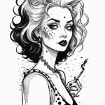 A trash polka tattoo of cruella de vil, with… — эскиз тату (№1750681370_1, 23.06.2025 12:22) — Tatufoto.com
