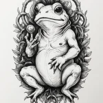 A neo-traditional tattoo of the toad from pan… — эскиз тату (№1750682139_1, 23.06.2025 12:35) — Tatufoto.com
