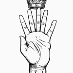 A minimalist tattoo of the hand of the king p… — эскиз тату (№1750682216_0, 23.06.2025 12:36) — Tatufoto.com