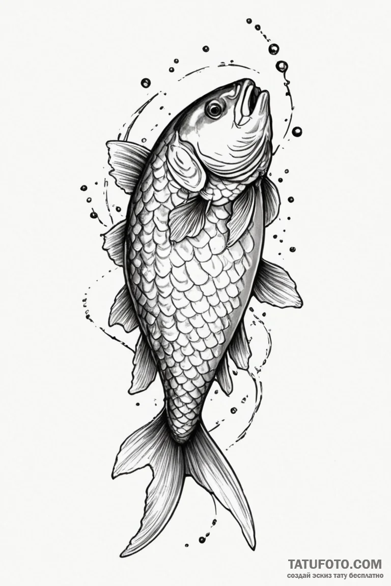 Crucian carp - эскиз тату (№1750683737_1, 23.06.2025 13:02) — Tatufoto.com