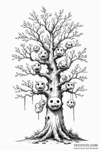 A sketch of the kodama (tree spirits) from pr... - эскиз тату (№1750683827_0, 23.06.2025 13:03) — Tatufoto.com
