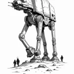 32. a graphic tattoo of an at-at walker, mini… — эскиз тату (№1750686472_1, 23.06.2025 13:47) — Tatufoto.com