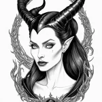 A neo-traditional portrait of maleficent from… — эскиз тату (№1750686544_1, 23.06.2025 13:49) — Tatufoto.com