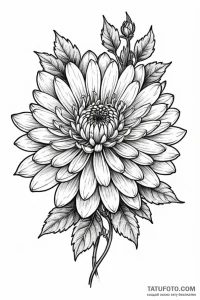Chrysanthemum - эскиз тату (№1750687191_1, 23.06.2025 13:59) — Tatufoto.com