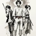 A watercolor sketch of the main characters fr… — эскиз тату (№1750687356_0, 23.06.2025 14:02) — Tatufoto.com