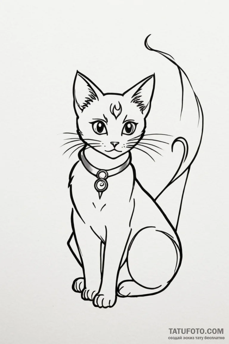 A sketch of luna and artemis, the cats from s... - эскиз тату (№1750688285_0, 23.06.2025 14:18) — Tatufoto.com