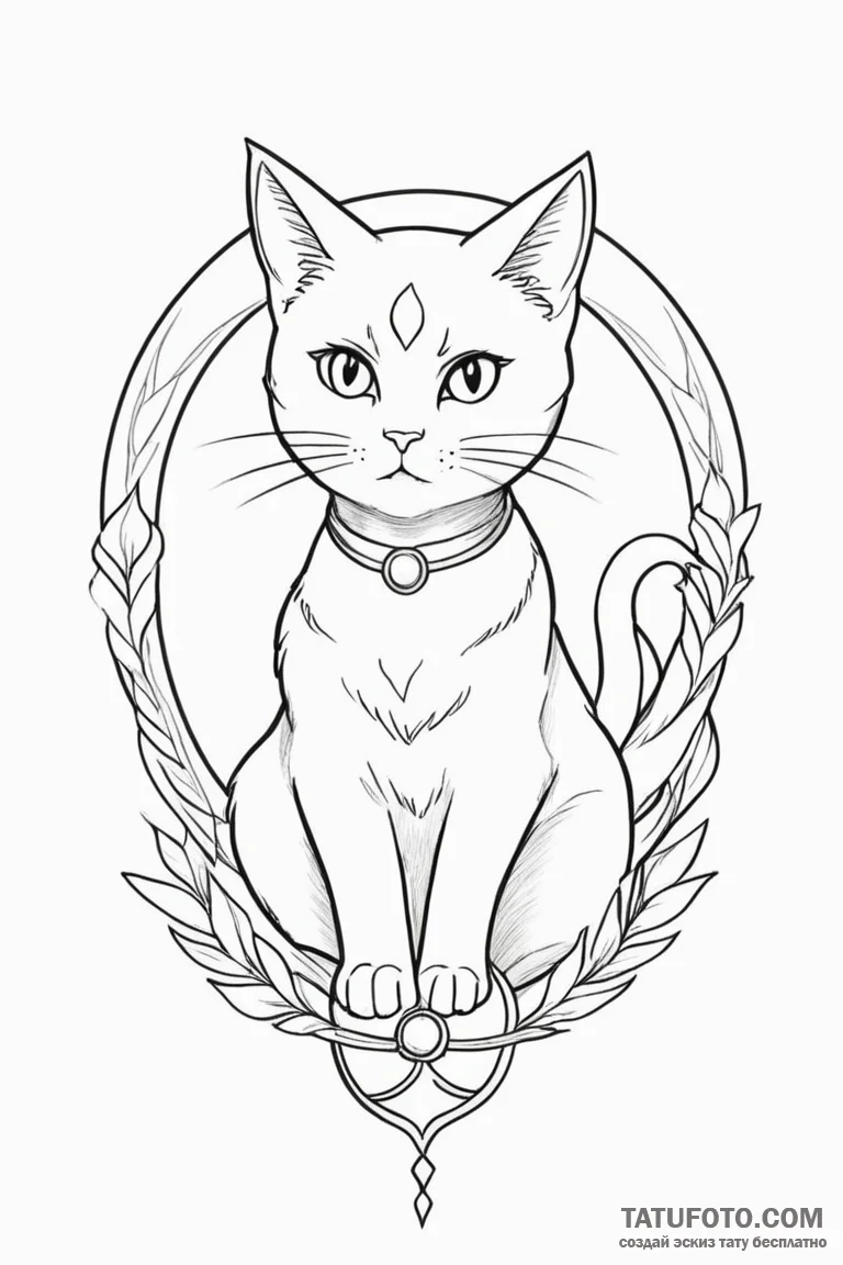 A sketch of luna and artemis, the cats from s... - эскиз тату (№1750688285_1, 23.06.2025 14:18) — Tatufoto.com