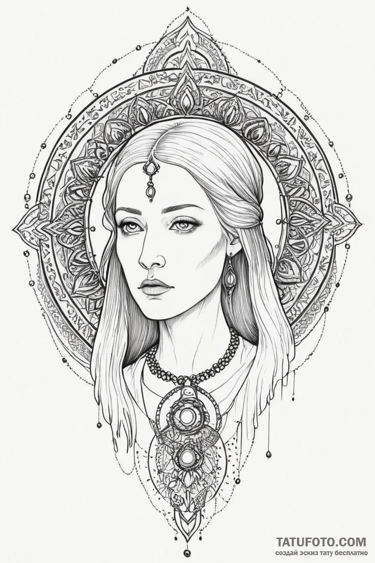 A dotwork mandala of the bene gesserit "fear... - эскиз тату (№1750688360_1, 23.06.2025 14:19) — Tatufoto.com