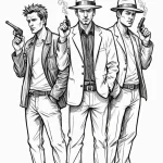 A sketch of the main characters from lock, st… — эскиз тату (№1750688446_0, 23.06.2025 14:20) — Tatufoto.com