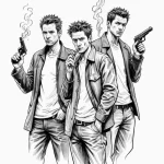 A sketch of the main characters from lock, st… — эскиз тату (№1750688446_1, 23.06.2025 14:20) — Tatufoto.com