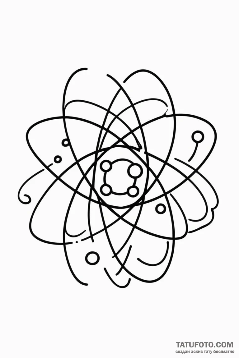 Atom - эскиз тату (№1750689201_1, 23.06.2025 14:33) — Tatufoto.com