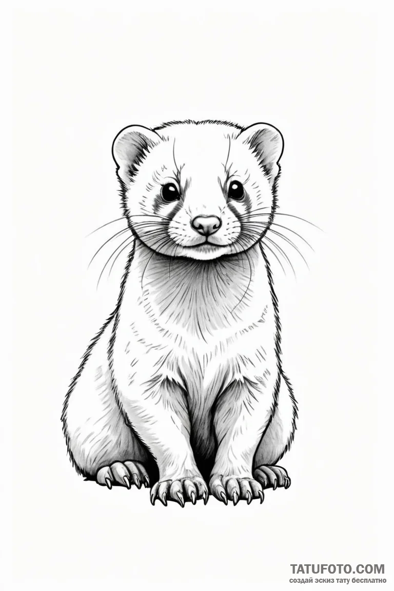 Ferret - эскиз тату (№1750689968_0, 23.06.2025 14:46) — Tatufoto.com