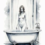 A watercolor sketch of room 237, with the gho… — эскиз тату (№1750690437_1, 23.06.2025 14:53) — Tatufoto.com