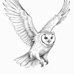 A sketch of hedwig the owl in flight. — эскиз тату (№1750693196_1, 23.06.2025 15:39) — Tatufoto.com