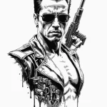 терминатор (the terminator): — эскиз тату (№1750693733_0, 23.06.2025 15:48) — Tatufoto.com