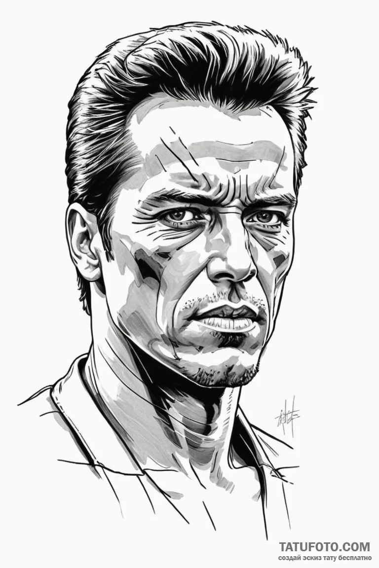 терминатор (the terminator): - эскиз тату (№1750693733_1, 23.06.2025 15:48) — Tatufoto.com