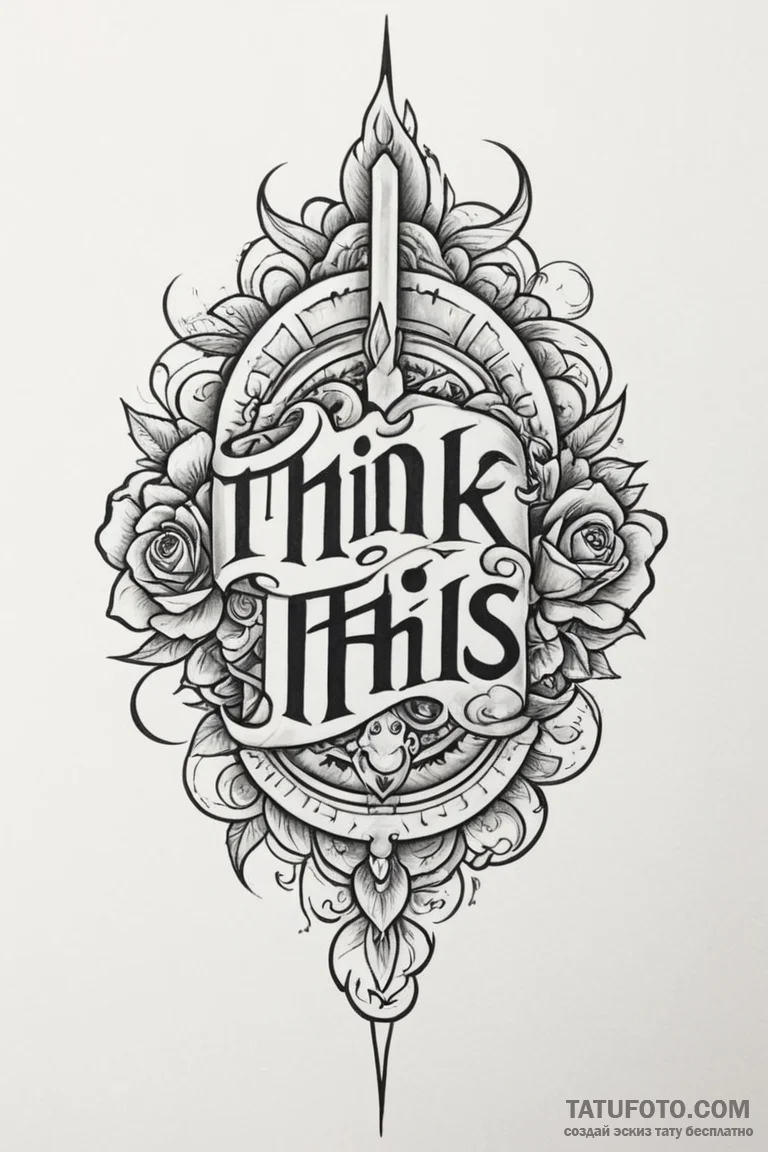 A chicano lettering tattoo "i think this just... - эскиз тату (№1750694126_0, 23.06.2025 15:55) — Tatufoto.com
