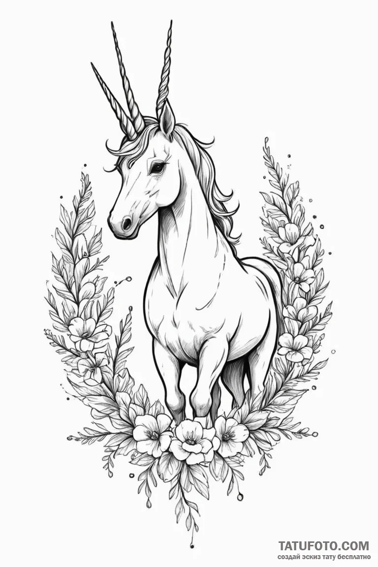 Unicorn - эскиз тату (№1750695196_1, 23.06.2025 16:13) — Tatufoto.com