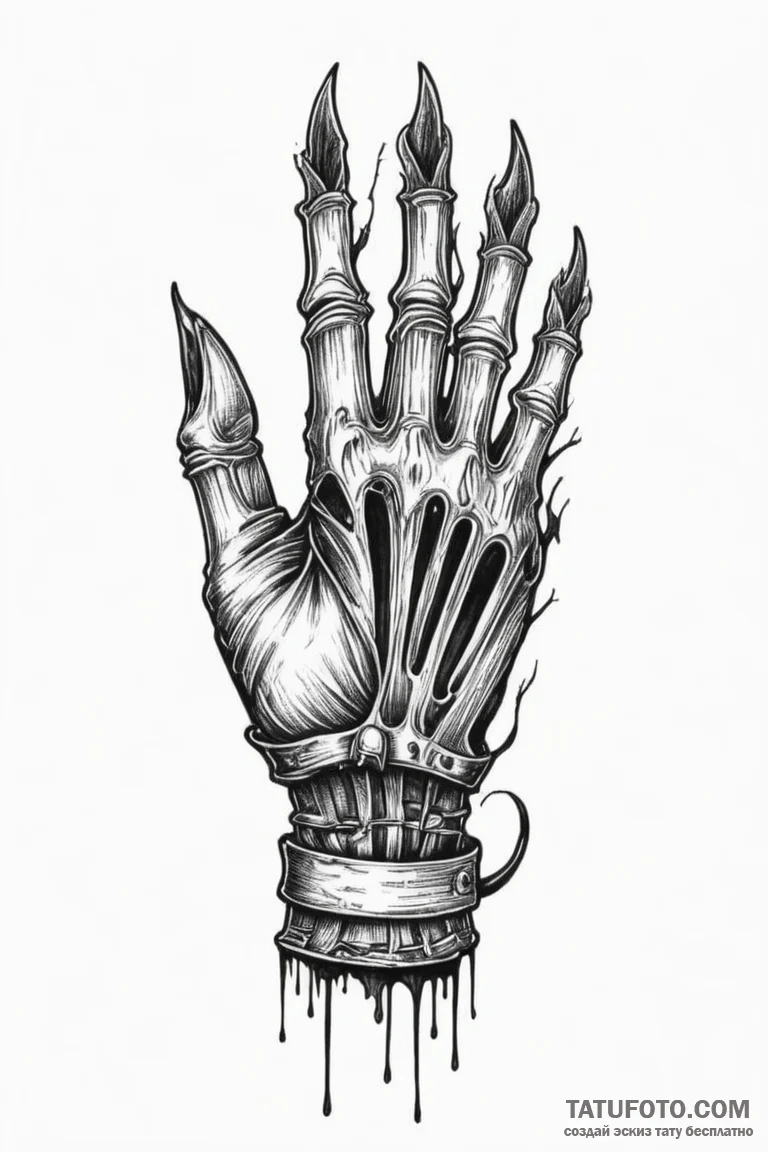 A neo-traditional tattoo of freddy krueger's... - эскиз тату (№1750695523_1, 23.06.2025 16:18) — Tatufoto.com