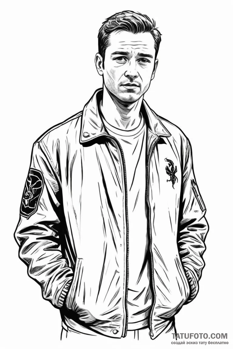 A graphic novel portrait of the driver from d... - эскиз тату (№1750695685_1, 23.06.2025 16:21) — Tatufoto.com