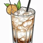 A linework tattoo of a white russian cocktail… — эскиз тату (№1750695761_1, 23.06.2025 16:22) — Tatufoto.com