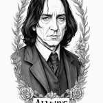 A graphic novel panel of severus snape, with… — эскиз тату (№1750696571_0, 23.06.2025 16:36) — Tatufoto.com