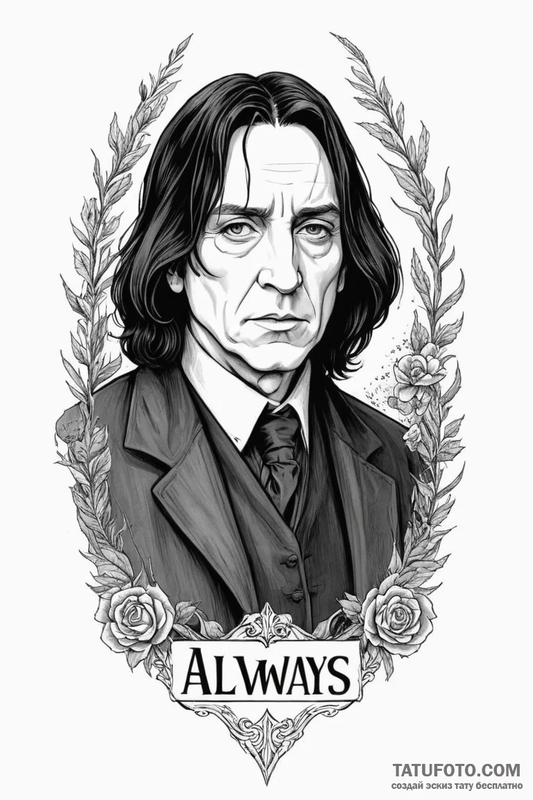 A graphic novel panel of severus snape, with... - эскиз тату (№1750696571_0, 23.06.2025 16:36) — Tatufoto.com