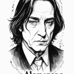 A graphic novel panel of severus snape, with… — эскиз тату (№1750696571_1, 23.06.2025 16:36) — Tatufoto.com