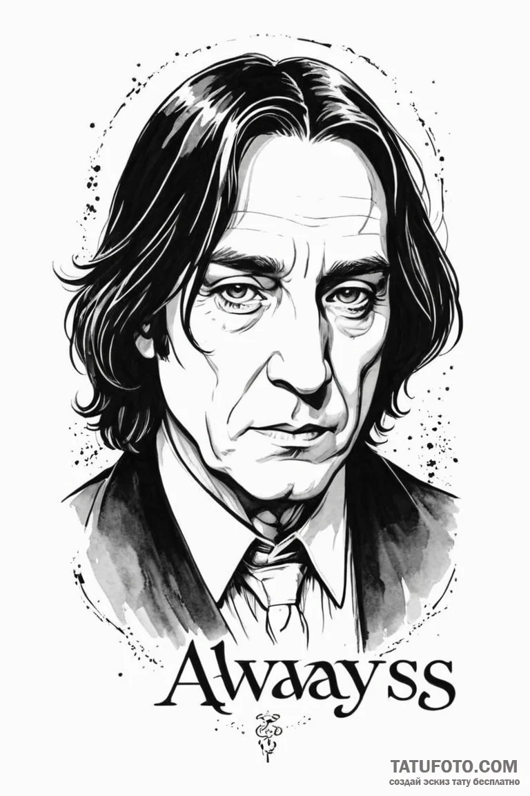 A graphic novel panel of severus snape, with... - эскиз тату (№1750696571_1, 23.06.2025 16:36) — Tatufoto.com