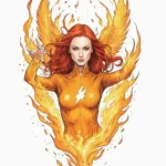 A graphic novel portrait of jean grey as the… — эскиз тату (№1750696658_0, 23.06.2025 16:37) — Tatufoto.com