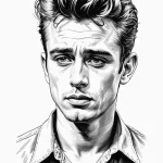 A graphic novel portrait of james dean from r… — эскиз тату (№1750697417_0, 23.06.2025 16:50) — Tatufoto.com