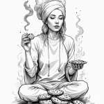 A sketch of the oracle, surrounded by smoke a… — эскиз тату (№1750698140_0, 23.06.2025 17:02) — Tatufoto.com