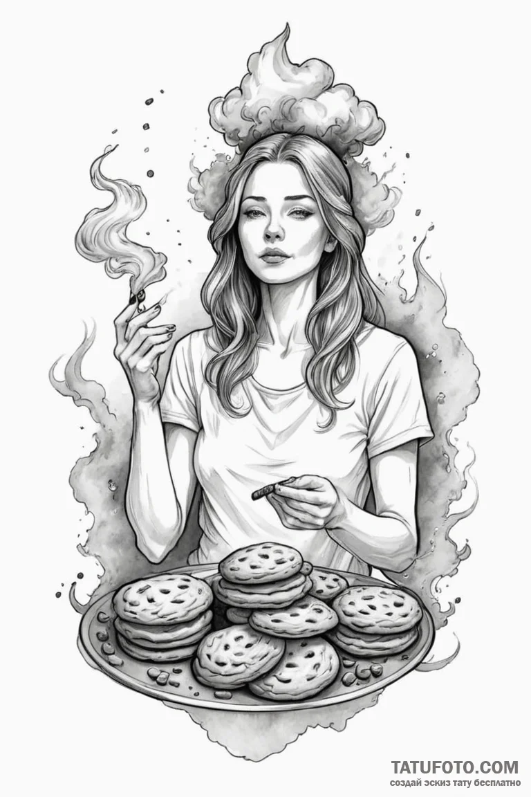 A sketch of the oracle, surrounded by smoke a... - эскиз тату (№1750698140_1, 23.06.2025 17:02) — Tatufoto.com