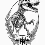 A minimalist linework tattoo of the t-rex ske… — эскиз тату (№1750698213_0, 23.06.2025 17:03) — Tatufoto.com