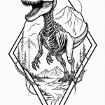 A minimalist linework tattoo of the t-rex ske… — эскиз тату (№1750698213_1, 23.06.2025 17:03) — Tatufoto.com