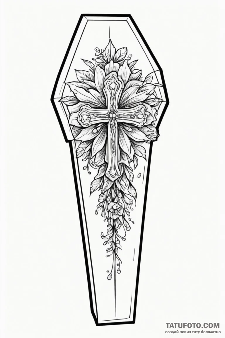 Coffin - эскиз тату (№1750698278_0, 23.06.2025 17:04) — Tatufoto.com