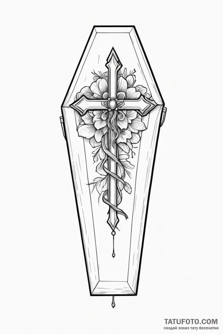 Coffin - эскиз тату (№1750698278_1, 23.06.2025 17:04) — Tatufoto.com