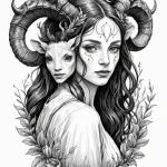 A neo-traditional tattoo of ofelia from pan’s… — эскиз тату (№1750698344_1, 23.06.2025 17:05) — Tatufoto.com