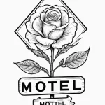 A linework tattoo of the rosebud motel sign f… — эскиз тату (№1750699012_0, 23.06.2025 17:16) — Tatufoto.com
