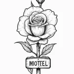 A linework tattoo of the rosebud motel sign f… — эскиз тату (№1750699012_1, 23.06.2025 17:16) — Tatufoto.com