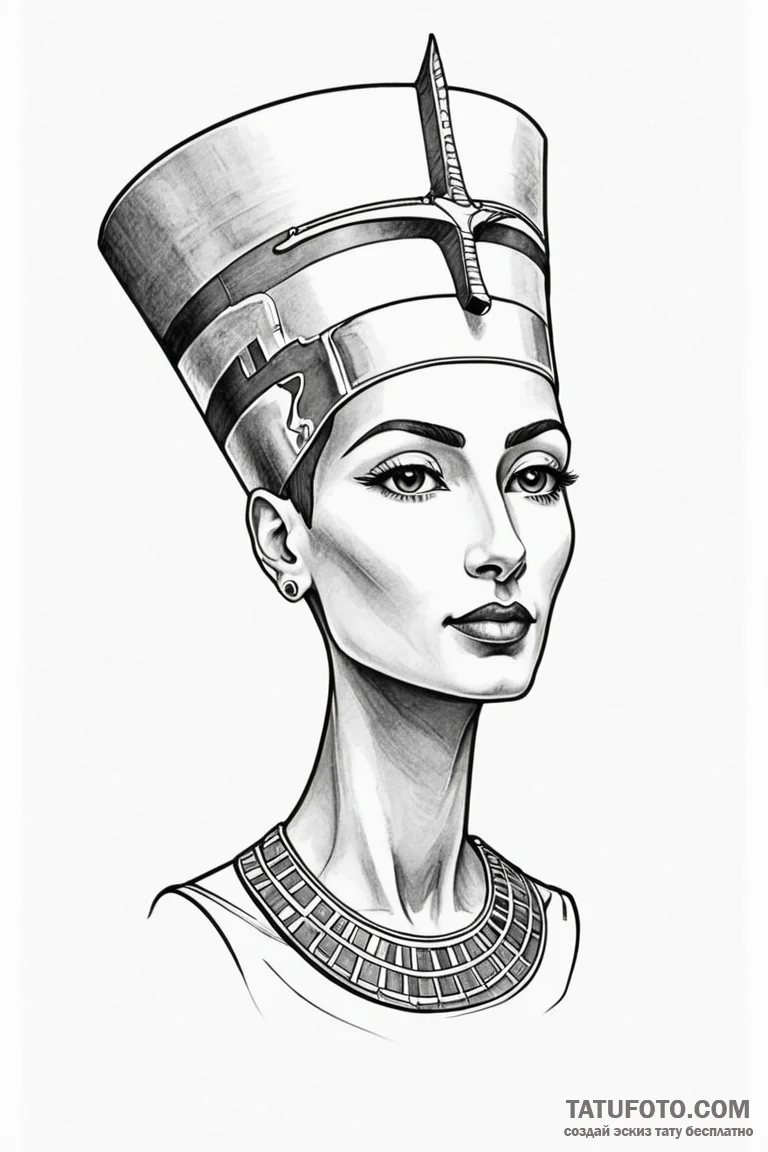 Nefertiti - эскиз тату (№1750699145_1, 23.06.2025 17:19) — Tatufoto.com