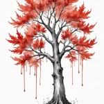 A watercolor sketch of the weirwood tree with… — эскиз тату (№1750699795_1, 23.06.2025 17:29) — Tatufoto.com
