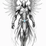 A sketch of tyrael, the archangel of justice… — эскиз тату (№1750699867_0, 23.06.2025 17:31) — Tatufoto.com