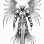 A sketch of tyrael, the archangel of justice… — эскиз тату (№1750699867_1, 23.06.2025 17:31) — Tatufoto.com