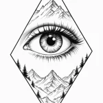 Eye mountain — эскиз тату (№1750700222_0, 23.06.2025 17:37) — Tatufoto.com