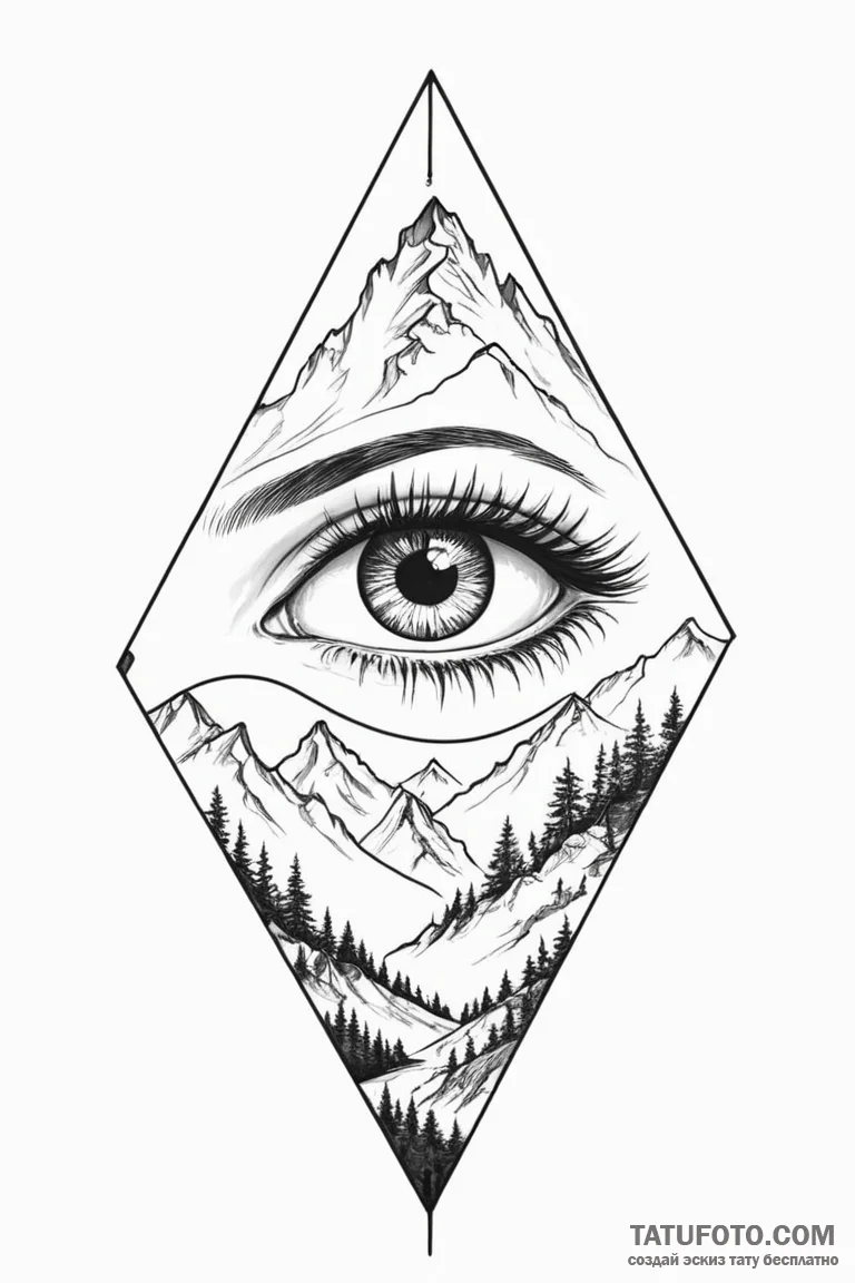 Eye mountain - эскиз тату (№1750700222_1, 23.06.2025 17:37) — Tatufoto.com