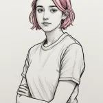 A sketch of the main character from lady bird… — эскиз тату (№1750700510_1, 23.06.2025 17:41) — Tatufoto.com